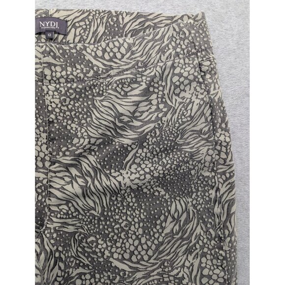 NYDJ Jeans Womens 12 Charcoal Shadow Animal Print Stretch Lift Tuck MFOZ8300 - Picture 3 of 15
